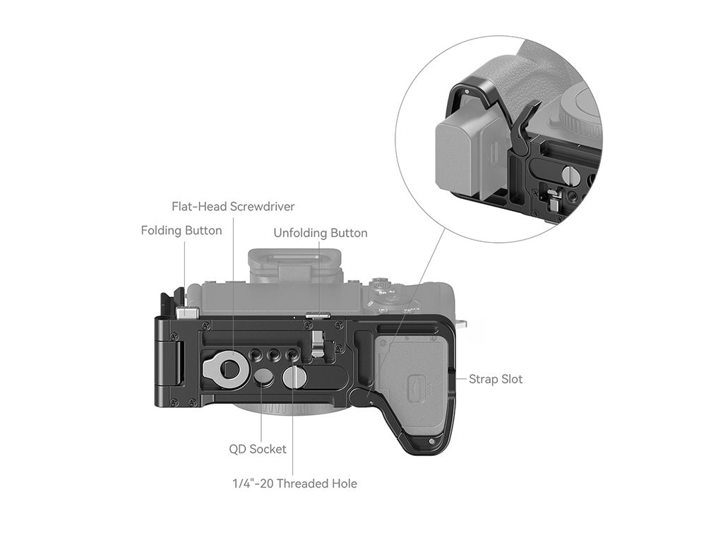 SmallRig 3984 Sony A7R V / A7 IV / A7S III Uyumlu Katlanır L Braket
