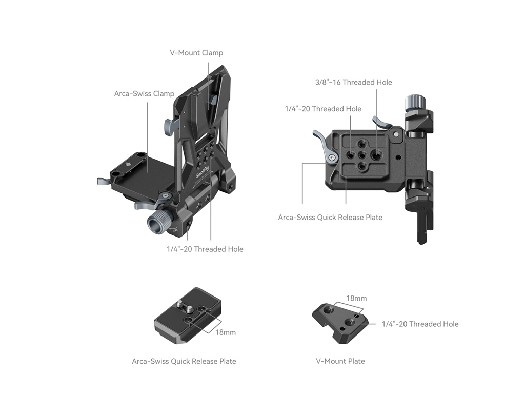 SmallRig 4064 Kompakt V-Mount Plaka Sistemi