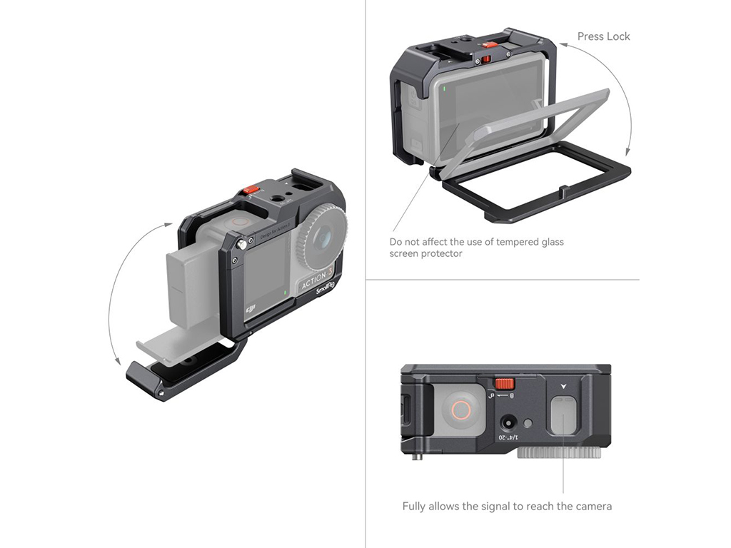 SmallRig 4119 DJI Osmo Action 3 Uyumlu Kafes
