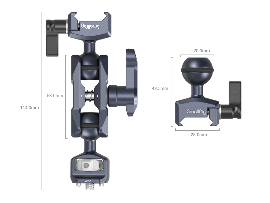 SmallRig 3875 Nato ARRI Bağlantılı Çift Başlıklı Magic Arm
