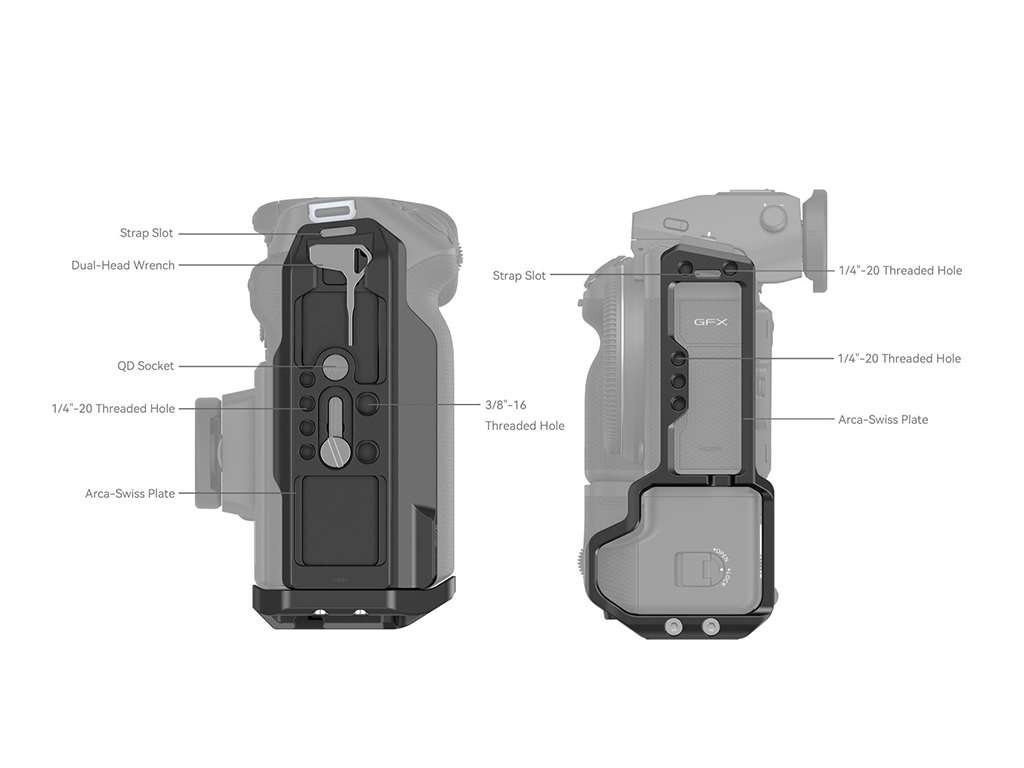 SmallRig 4203 Fujifilm GFX100II için Battery Grip Uyumlu L Braket