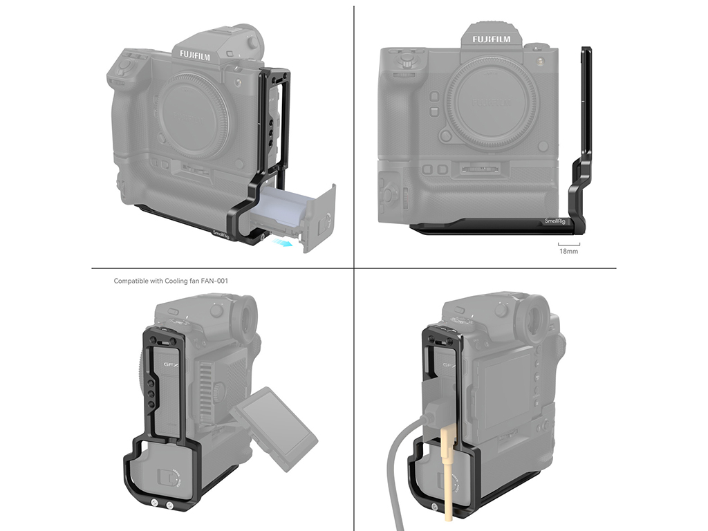SmallRig 4203 Fujifilm GFX100II için Battery Grip Uyumlu L Braket