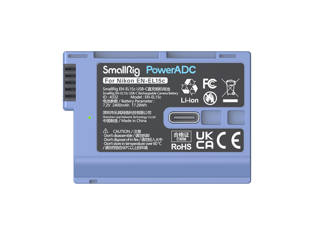 SmallRig 4332 Nikon EN-EL15C USB-C Batarya