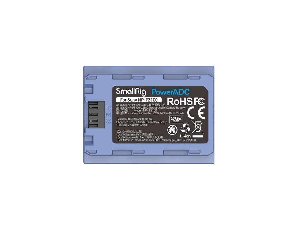 SmallRig 4265 Sony NP-FZ100 USB-C Batarya