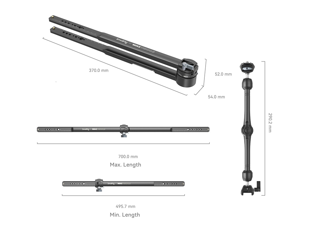 SmallRig MD4362 Mikevisuals 360 Derece Dönebilen Takip Uzatma Kolu 49-70cm