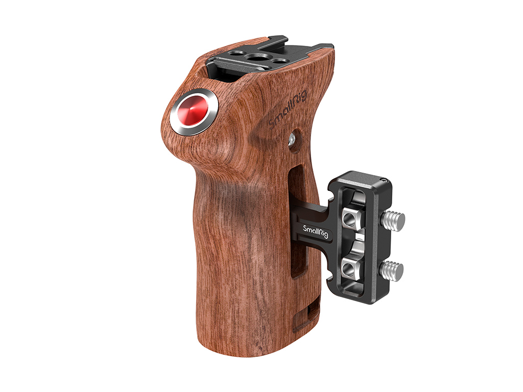 SmallRig 3323 Kayıt Tuşu Özellikli Ahşap Yan Tutma Kolu Yüksekliği Ayarlanabilir