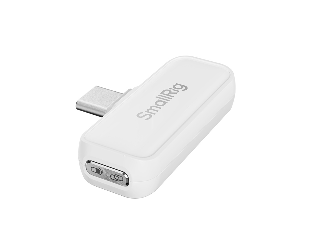 SmallRig 4706 Beyaz 24bit / 48kHz Type-C Kablosuz Yaka Mikrofonu 300 Metre Çekim Aralığı - 2 Kişilik