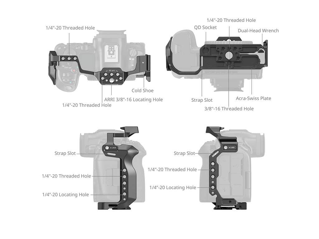 SmallRig 4978 Canon EOS R5 MII Uyumlu Kafes
