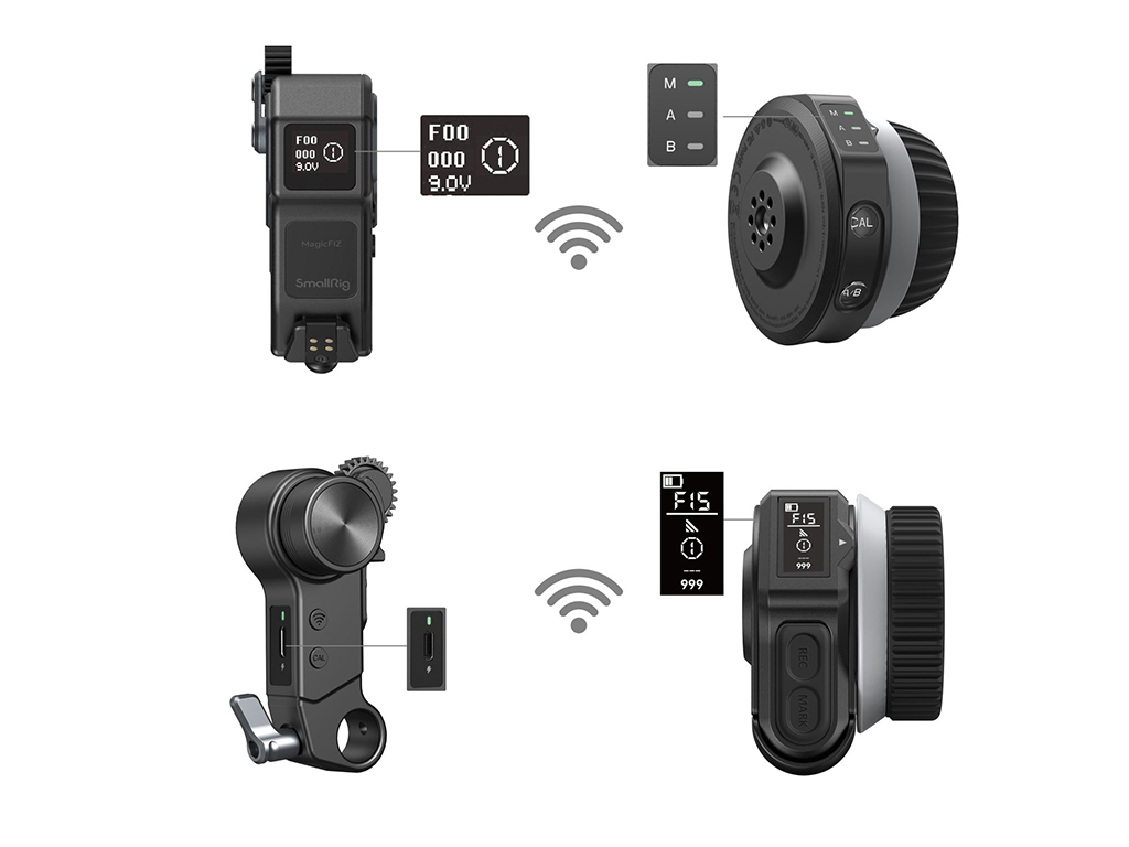SmallRig 4296 Kablosuz Follow Focus Kiti Dahili 1400mAh Batarya