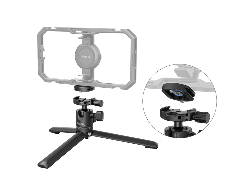 SmallRig 4630 Arca-Swiss 5kg Taşıma Kapasiteli Masaüstü Tripodu 11.3cm Çalışma Yüksekliği