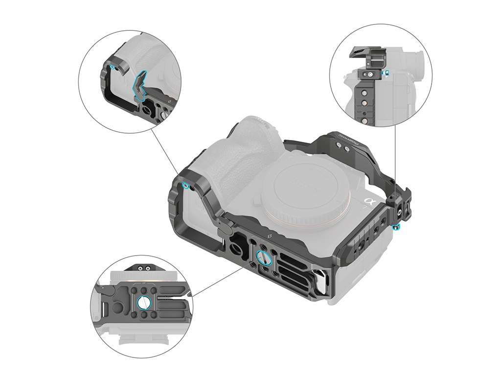 SmallRig 4481 Sony A7R V / A7 IV / A1 / A7S III / A7R V Uyumlu ''HawkLock'' Serisi Kafes