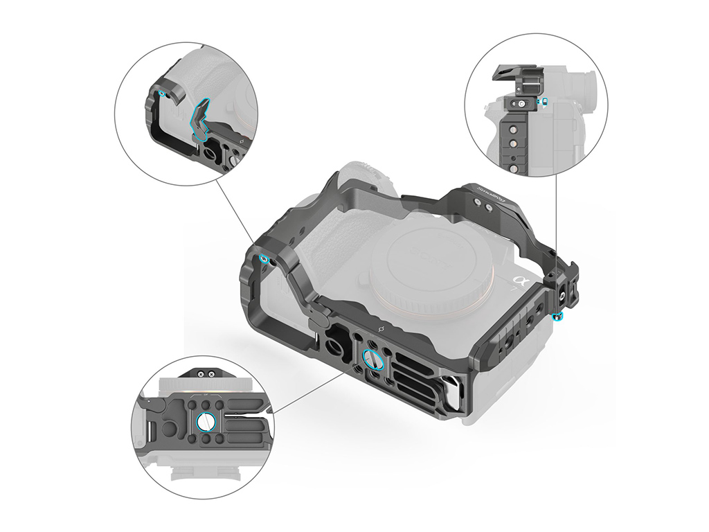 SmallRig 4538 Sony A7R V / A7 IV / A7S III Uyumlu ''HawkLock'' Hızlı Kurulum Kafes Kiti