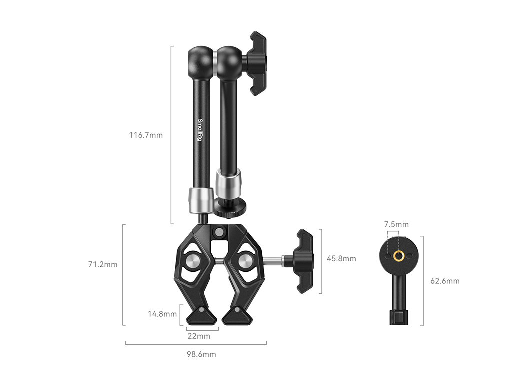 SmallRig 4454 Clamp Uçlu Çok Amaçlı Magic Arm Aksiyon Kamera Uyumlu