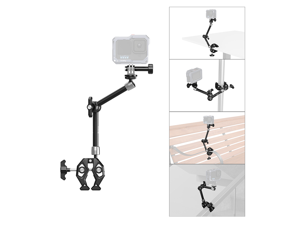 SmallRig 4454 Clamp Uçlu Çok Amaçlı Magic Arm Aksiyon Kamera Uyumlu