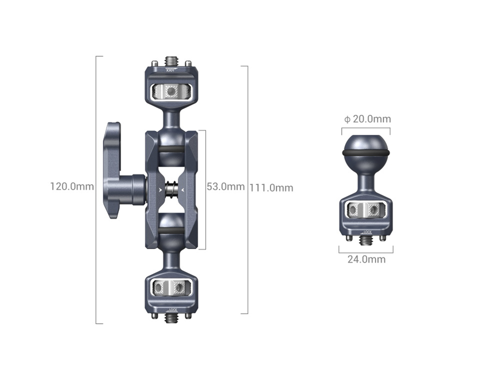 SmallRig 3873 Çift Başlıklı Ballhead Magic Arm