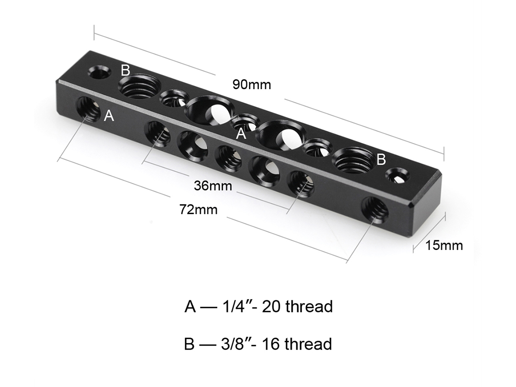 SmallRig 1091 Cheese 1/4 ve 3/8 Vida Delikli Baseplate Bar