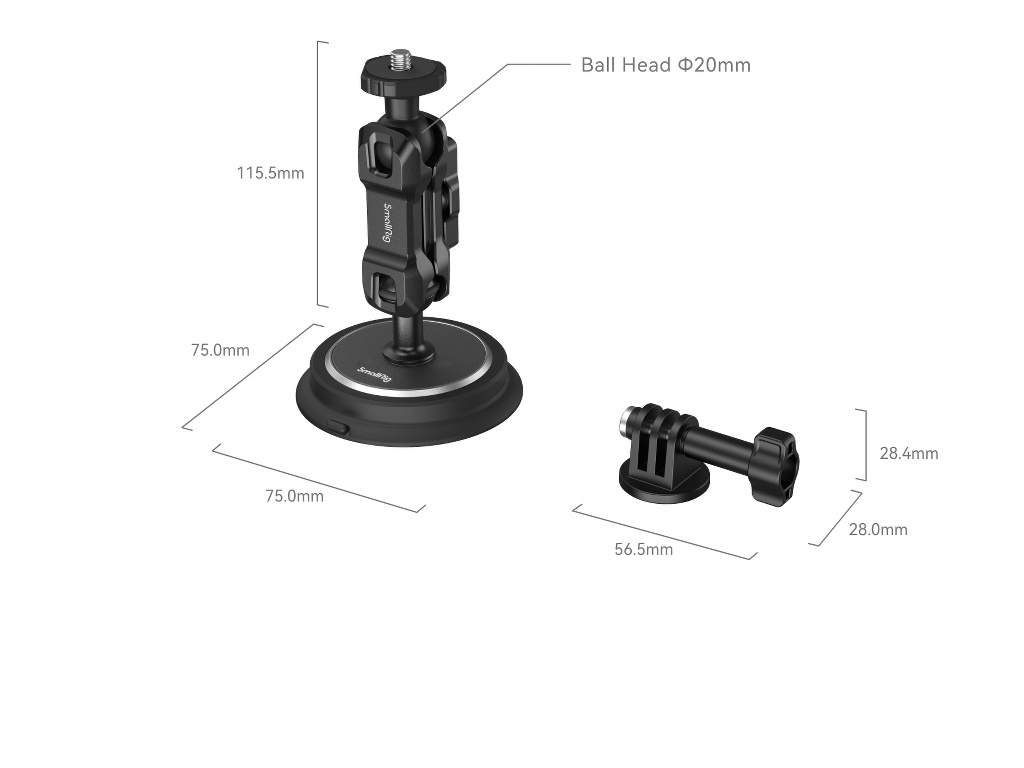 SmallRig 4466 Aksiyon Kamera Uyumlu Vantuz Kiti