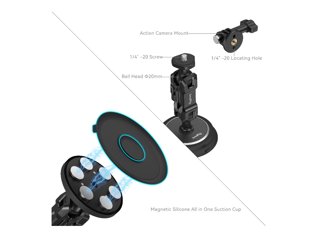 SmallRig 4466 Aksiyon Kamera Uyumlu Vantuz Kiti