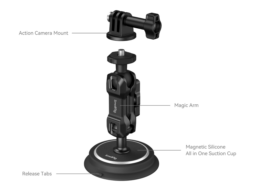 SmallRig 4466 Aksiyon Kamera Uyumlu Vantuz Kiti