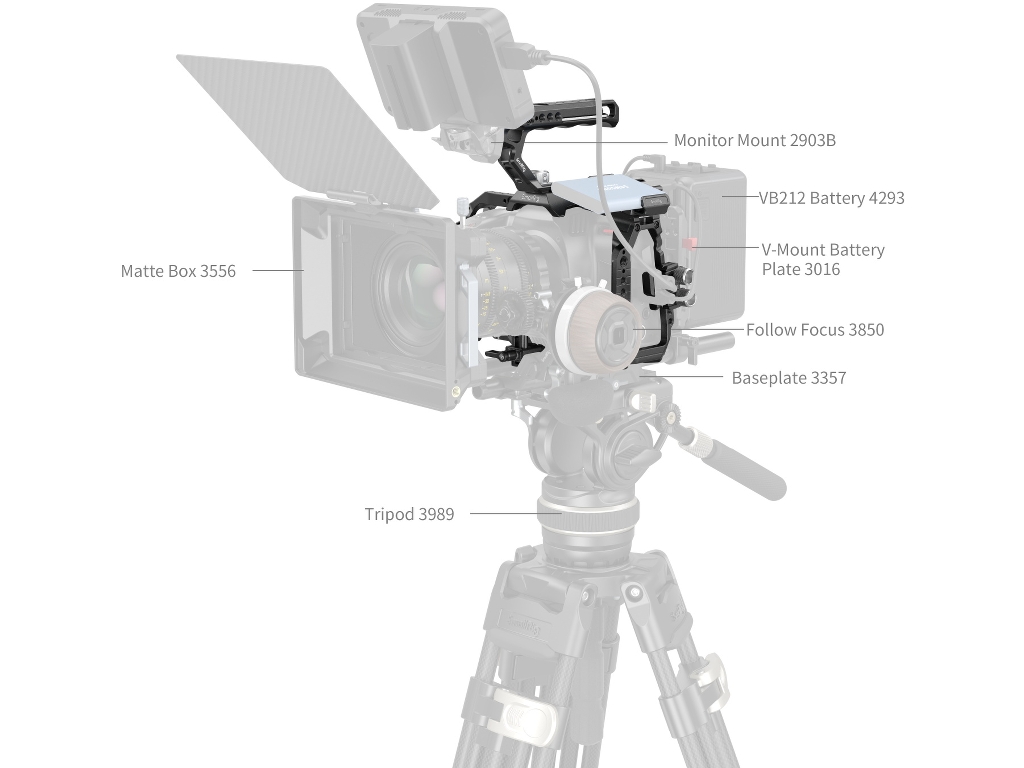 SmallRig 4574 Blackmagic Kamera 6K Uyumlu Kafes Kiti