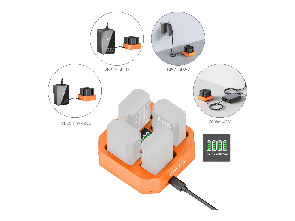 SmallRig 4839 NP-FZ100 Sony Dörtlü Şarj Cihazı