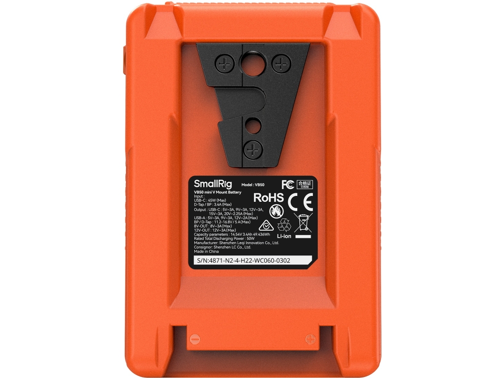 SmallRig 4871 VB50 3400mAh 45W Mini V-Mount Batarya