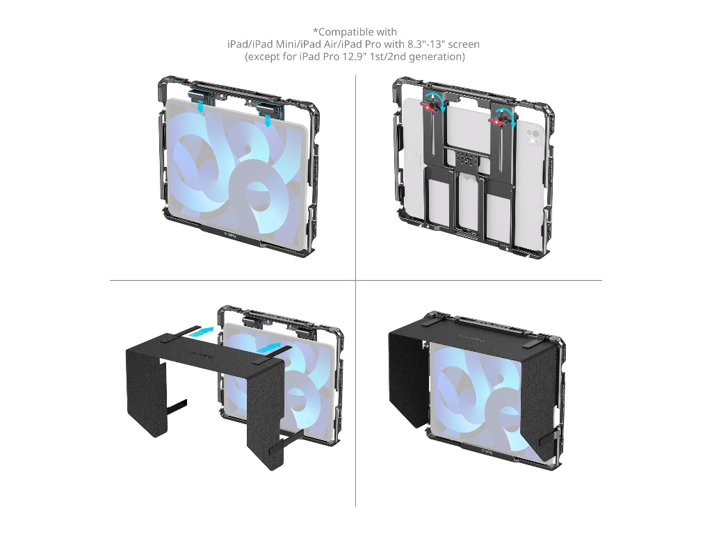 SmallRig MD5059 iPad / iPad Mini / iPad Air / iPad Pro Uyumlu Tablet Kafesi (12.9" 1. ve 2. Nesil Hariç)