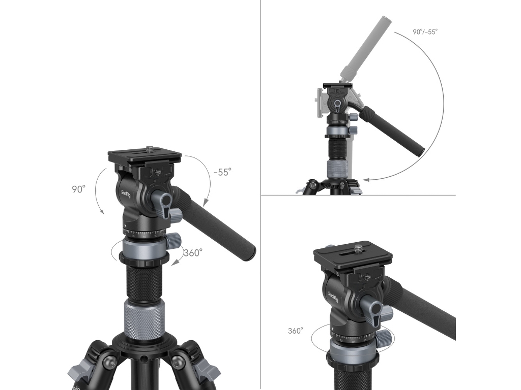 SmallRig 4221 Karbon Fiber 12kg Taşıma Kapasiteli Video Tripodu 160cm Maksimum Uzunluk
