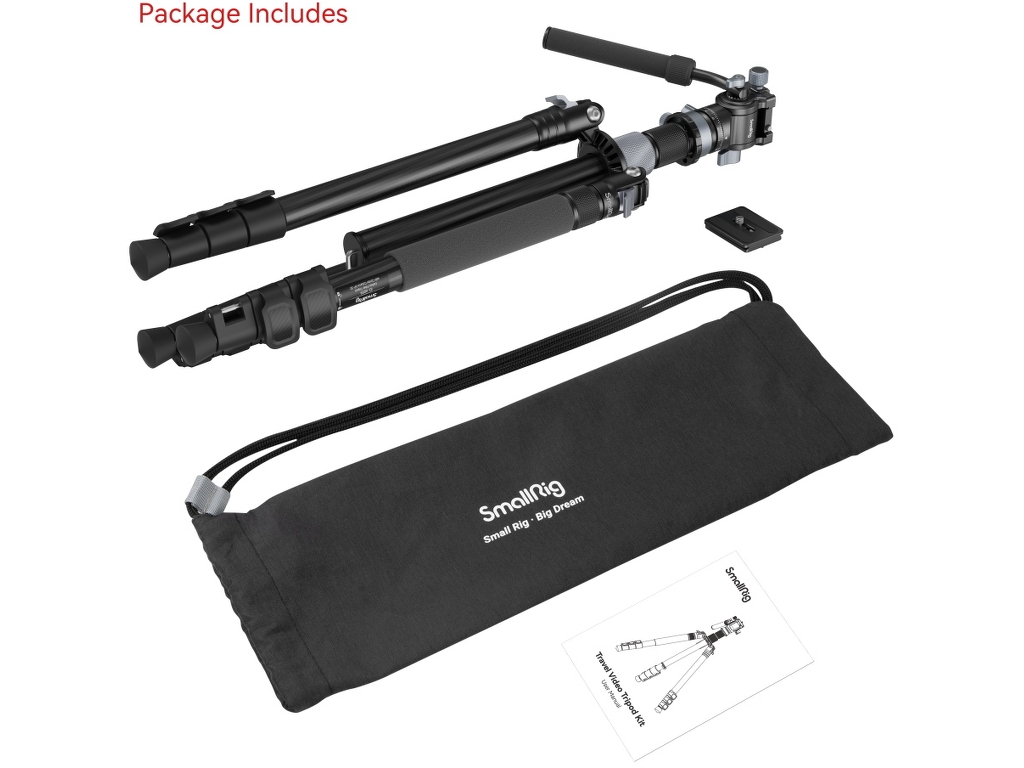 SmallRig 4221 Karbon Fiber 12kg Taşıma Kapasiteli Video Tripodu 160cm Maksimum Uzunluk