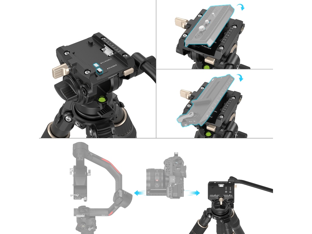 SmallRig 4643 CT195 FreeBlazer 5kg Taşıma Kapasiteli Karbon Fiber Video Tripodu 150cm Maksimum Uzunluk