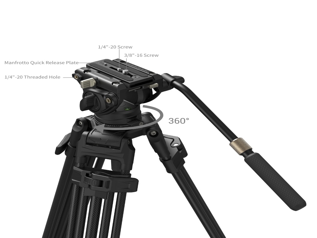 SmallRig 5111 AD-80S Alüminyum 15kg Taşıma Kapasiteli Video Tripodu  190cm Maksimum Uzunluk