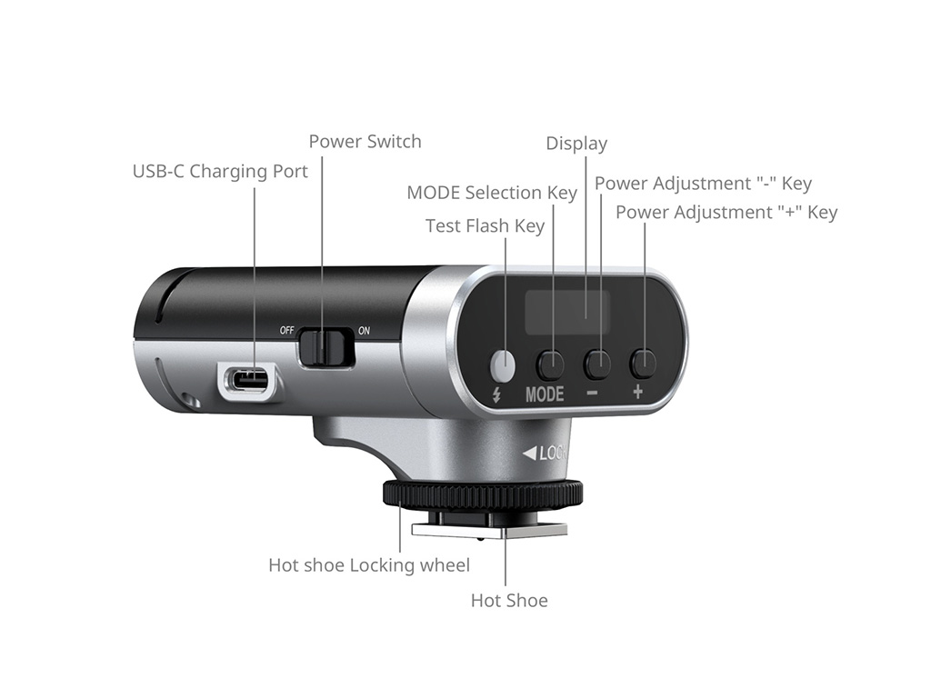 SmallRig 5818 RS20 Mini Speedlite Flaş Tam Güç 500 Çekim