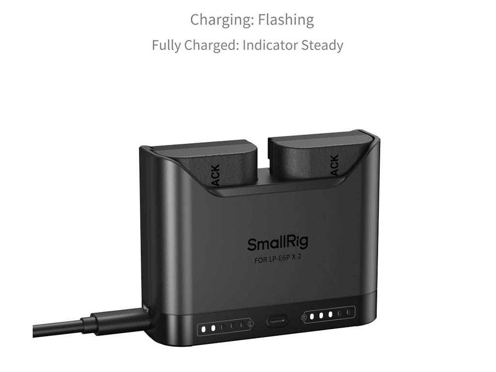 SmallRig 5485 Canon LP-E6P Turbo Hızlı 2 Batarya + Şarj Kiti 2 Batarya + Turbo Şarj Aleti