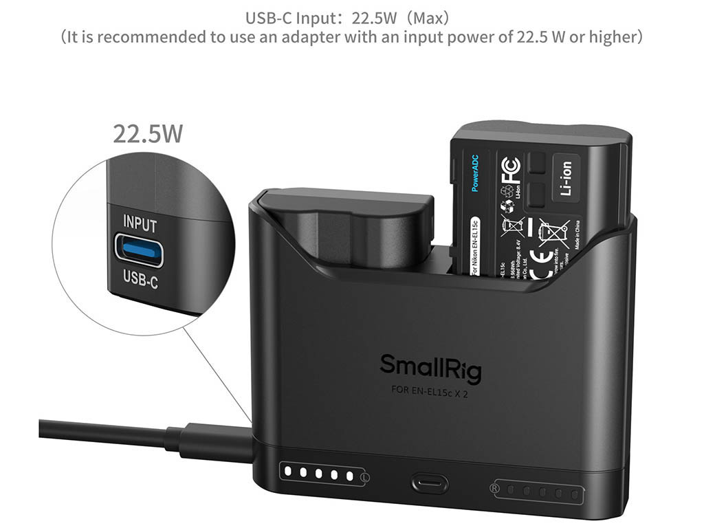 SmallRig 5486 Nikon EN-EL15C Turbo Hızlı 2 Batarya + Şarj Kiti 2 Batarya + Turbo Şarj Aleti