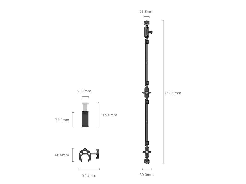 SmallRig 5625 Mengene Bağlantılı Telefon Tutucu Magic Arm